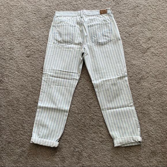American Eagle Striped High Rise Distressed Tomgirl Jeans - Picture 9 of 10